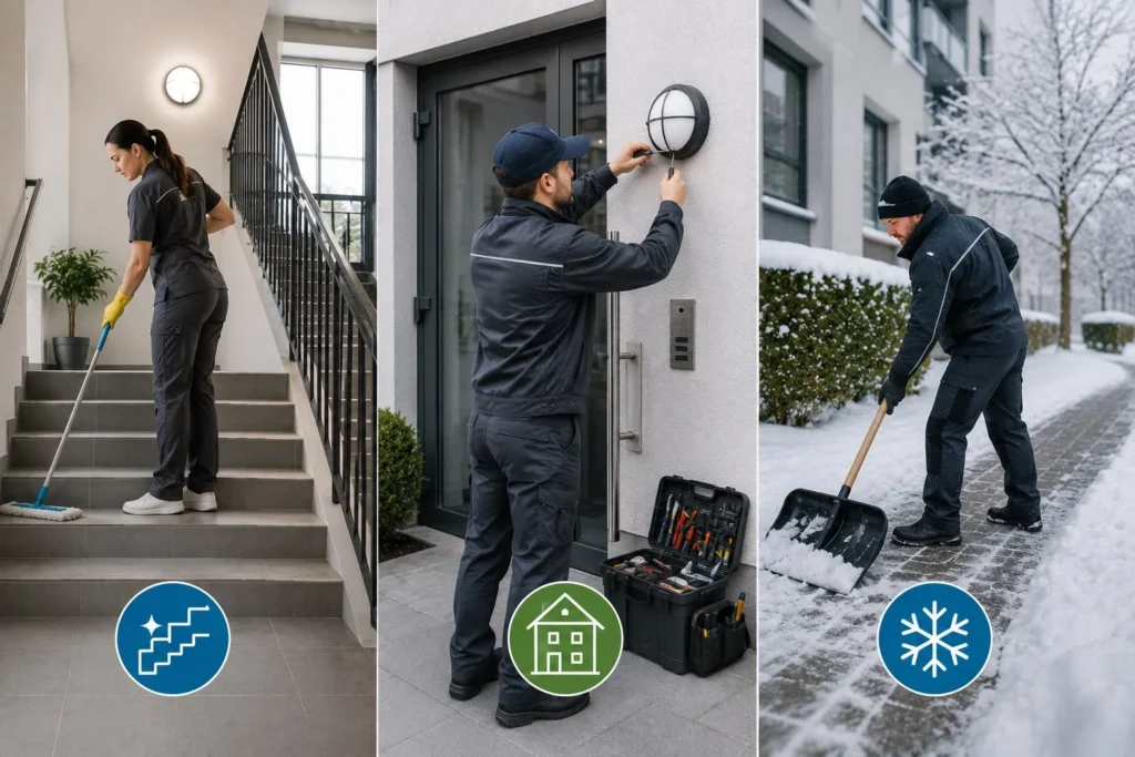 Objektservice: Treppenhausreinigung, Kleinreparaturen und Winterdienst